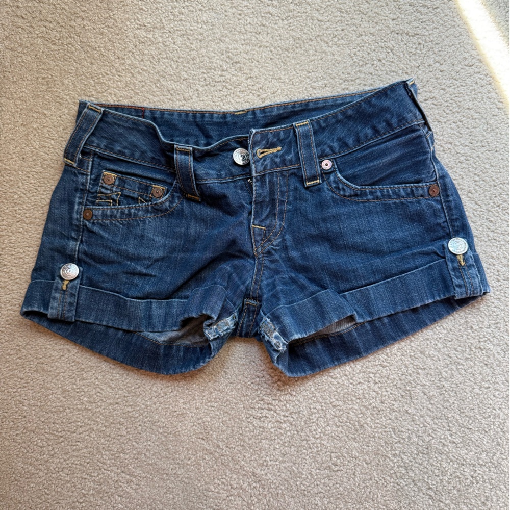 True Religion Dark Blue Jean Shorts